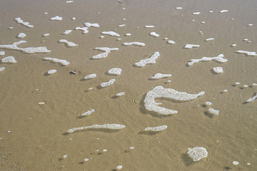 Meerschaum of sea wave  on the beach