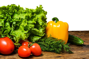 Fresh tomatoes with salad.