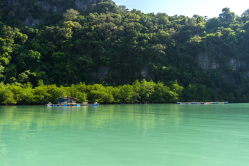 Obraz premium Fishing village in Khanom