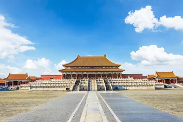 Deurstickers oude koninklijke paleizen van de Verboden Stad in Peking, China © ABCDstock