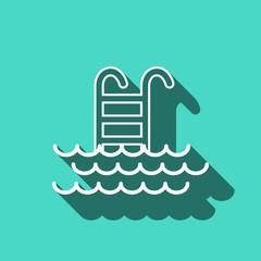 Pool isolated minimal single flat linear icon Ladder line vector icon for websites and mobile minimalistic flat design