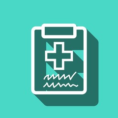 Doctor with clipboard. clipboard with checklist. Medical report icon stock vector illustration flat design