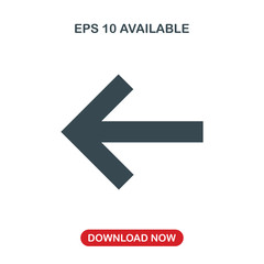 Left arrow icon vector