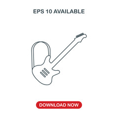 Electric guitar icon vector