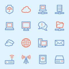 Cloud computing & internet icons set