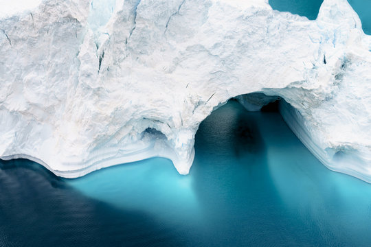 huge icebers on arctic ocean in Greenland