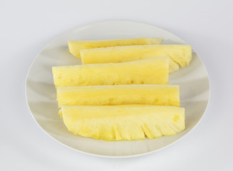 pineapple slices isolated on white background