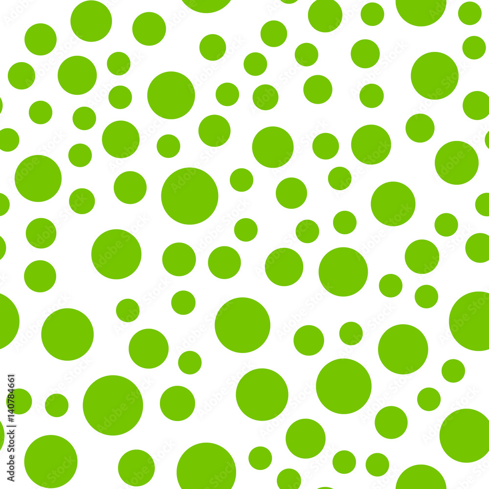 Poster seamlessly repeatable pattern with random green circles