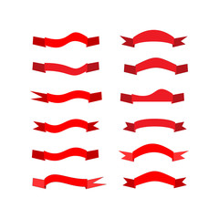 Flat ribbon red set