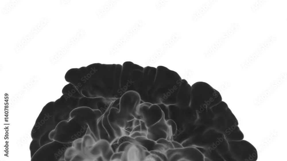Poster abstract black ink or smoke background with alpha mask. vfx cloud of ink for transitions, background