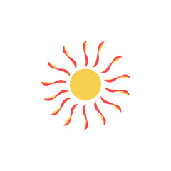 The sun sign on white background