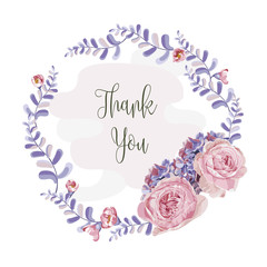 Wreath of flowers in romantic with white background vector