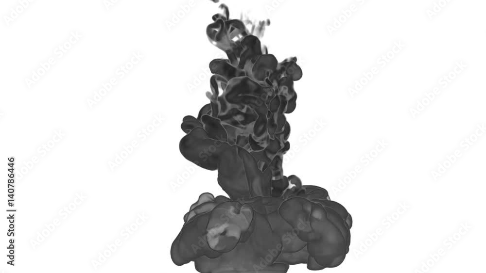 Poster abstract black ink or smoke background with alpha mask. vfx cloud of ink for transitions, background