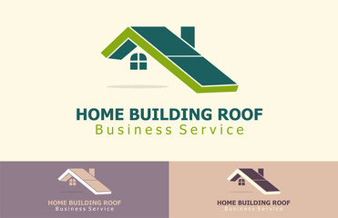 green home building roof logo