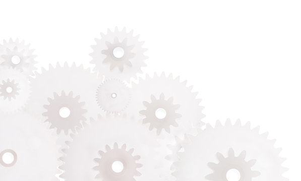 group of gears isolated on white