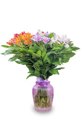 Bouquet in a vase of Alstroemeria - 140787615