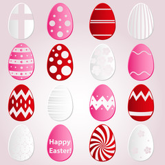 various Easter eggs design from color paper collection eps10