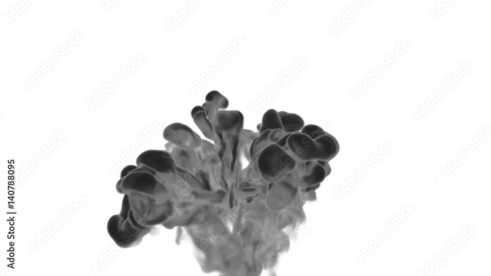 Poster abstract black ink or smoke background with alpha mask. vfx cloud of ink for transitions, background