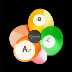 Glossy glass circle banner design template