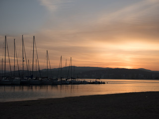Sunset in Palamos, Costa Brava, Spain