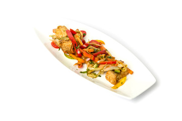 Traditional salad with fresh vegetables