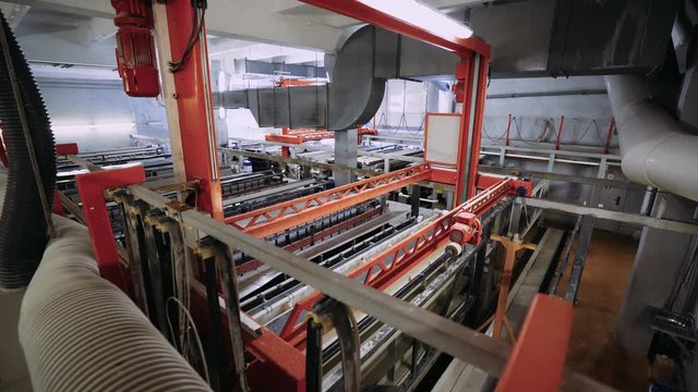 Capacity for anodizing aluminum products. Manufacture.  4k footage. Chemical processes.
