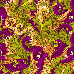 crazy seamless summer pattern. colorful seamless crazy spring pattern, vector background.