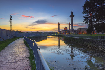sunset at mosque.