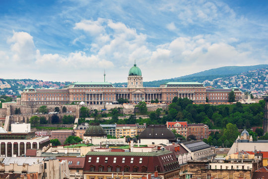 Budapest Royal Castle. Panorama of the city of Budapest with the palace. Hungary.