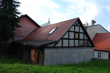 Obraz premium Czaplinek, Zabudowa szachulcowa.