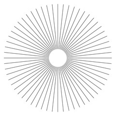 Abstrakcyjny element geometryczny linii promieniowych. Szprychy, promieniujące paski. - 140791008