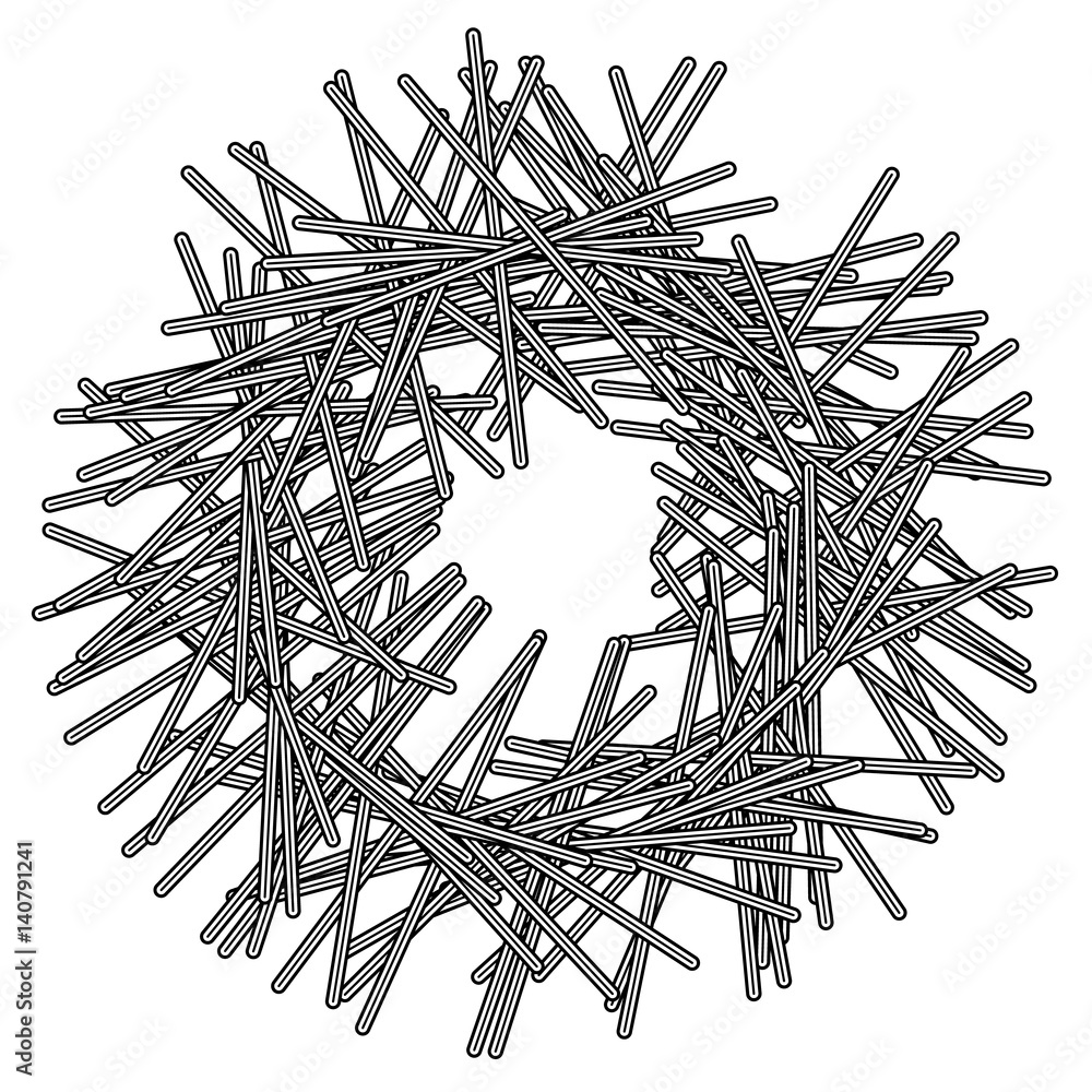 Poster Random intersecting lines abstract geometric pattern. Artistic geometric illustration