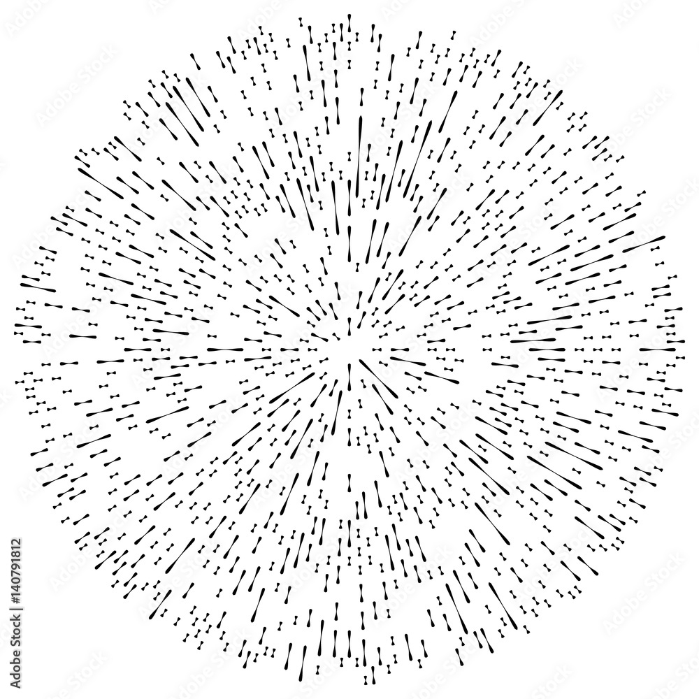 Leinwandbilder random radial lines explosion effect. radiating stripes circular pattern