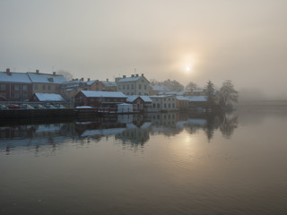 Fototapeta premium Winter fog in Eskilstuna