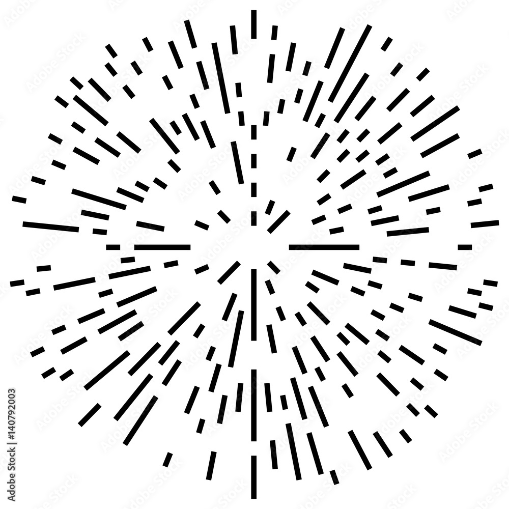 Leinwandbilder random radial lines explosion effect. radiating stripes circular pattern