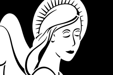 White angel silhouette