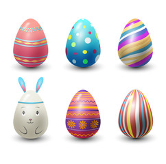 Easter eggs painted with spring pattern vector illustration.