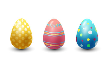 Easter eggs painted with spring pattern vector illustration.
