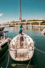 yacht harbor in the sun