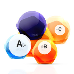 Shiny hexagons with infographics options