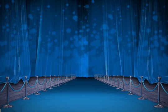 Composite image of digitally generated image of blue carpet