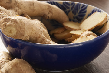 Ginger root in cup