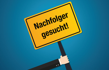 Nachfolger gesucht Schild Flat Design