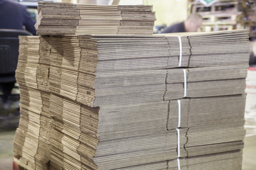 Corrugated board boxes in the printing house