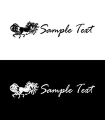 horse silhouette corporate style emblem, business card design