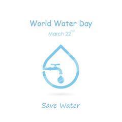 Water drop and water tap icon vector logo design template.World Water Day icon.World Water Day idea campaign concept for greeting card and poster.