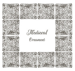 Medieval ornamental tile frame