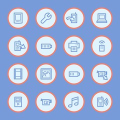 Mobile content web icons set