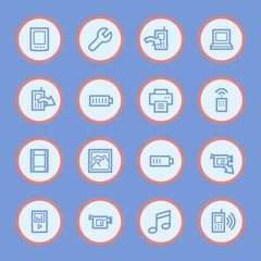 Mobile content web icons set