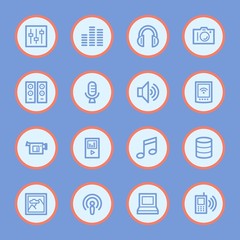 Media Web Icons Set